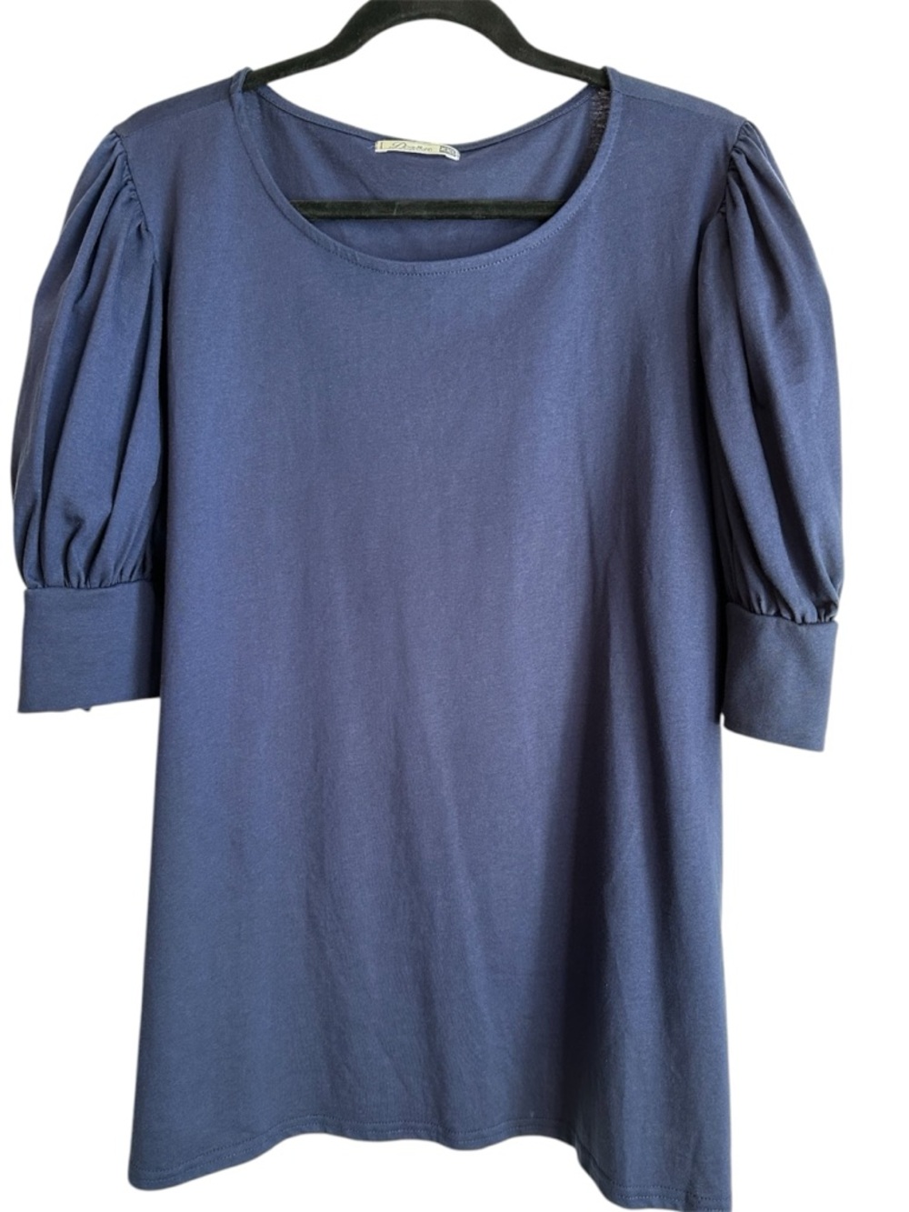 Navy Puff-Sleeve Women's Top by Dorose
